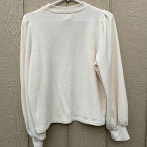 Madewell Cream Colored Balloon Sleeved  Women's Top Size L
